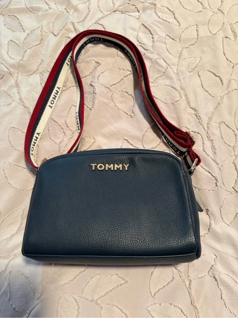 Tommy Hilfiger Navy Crossbody Bag with Signature Strap